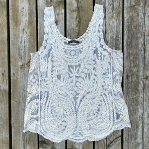 Qed London ⎮ Embroideries and mesh top